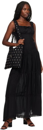 Frankies Bikinis Black Christabelle Ruffle Maxi Dress