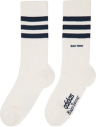 Wales Bonner Two-Pack Off-White & Navy adidas Originals Edition 3-Stripes Socks