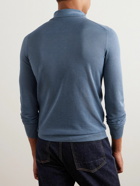 TOM FORD - Slim-Fit Silk and Cotton-Blend Piqué Polo Shirt - Blue