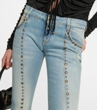 Blumarine - Embellished low-rise flared jeans