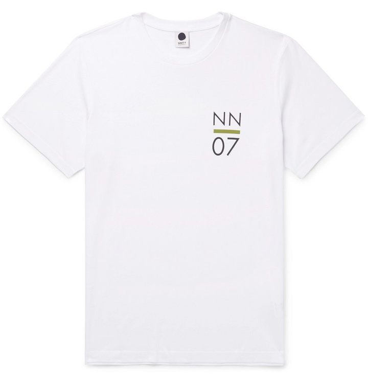 Photo: NN07 - Mauro Logo-Print Cotton and Lenzing Modal-Blend T-Shirt - White