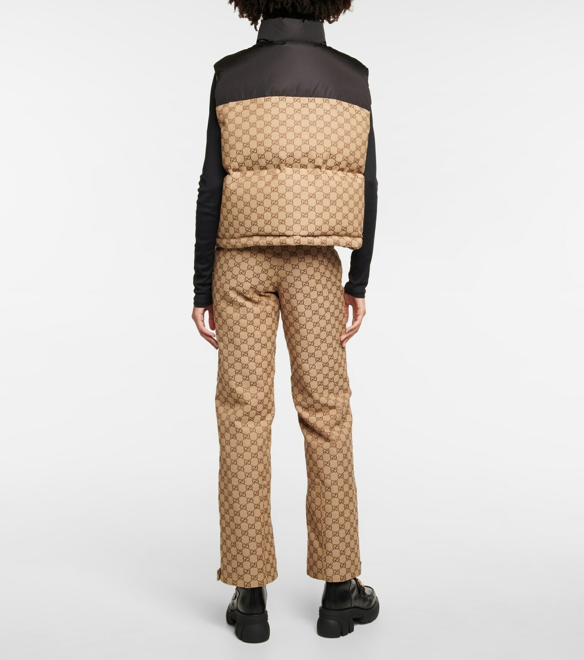 パンツ Gucci Flare Trousers In Gg Canvas Women's Gucci Wide-leg and palazzo pants | Lyst