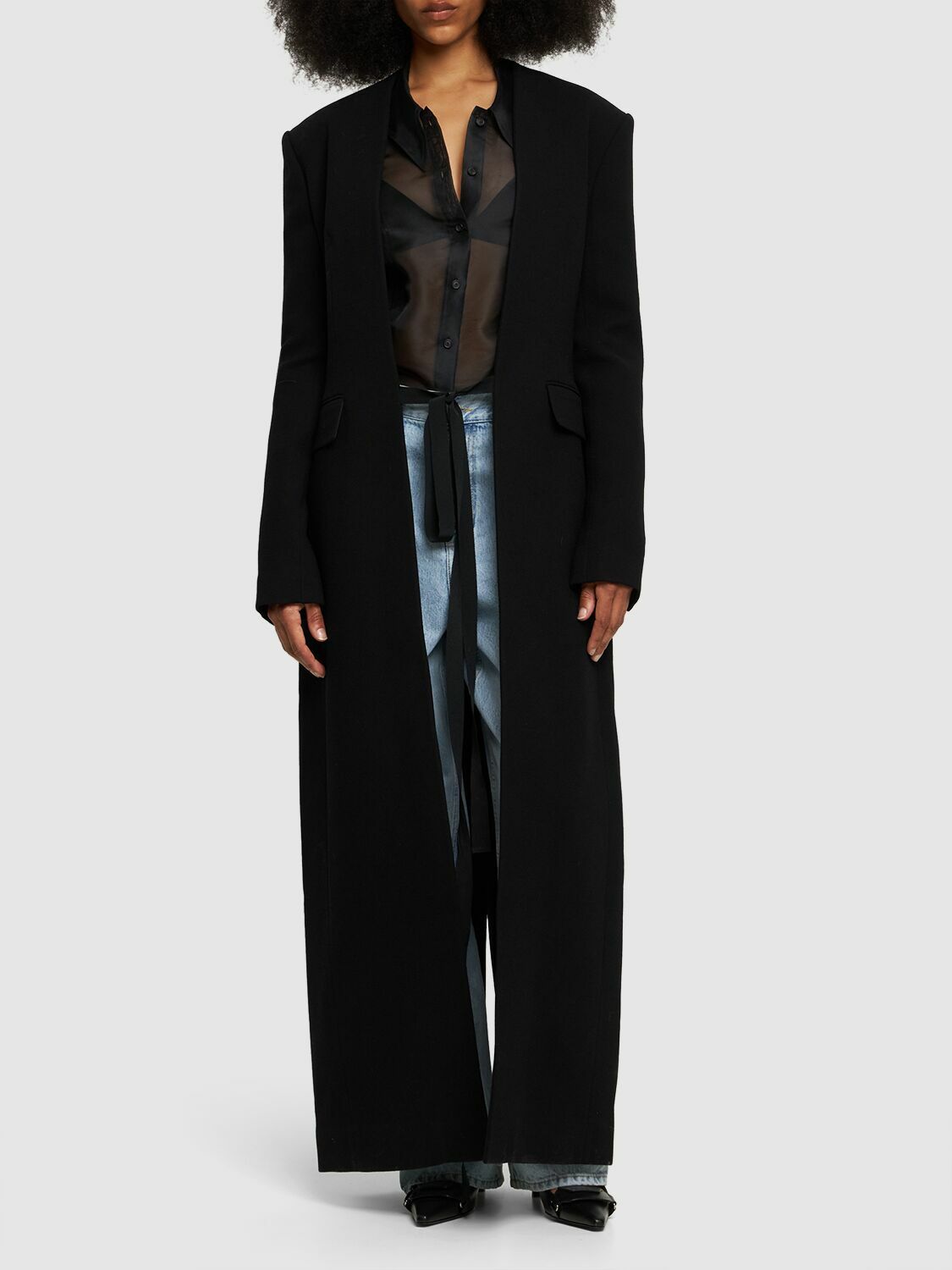 ジャケット Nensi Dojaka Black stretch wool blazer NENSI DOJAKA Black Tailored Blazer | REVERSIBLE
