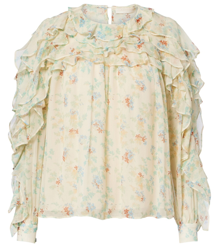 Photo: Ulla Johnson Willow ruffled floral silk blouse