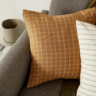 Ferm Living Check Cotton Cushion in Brown