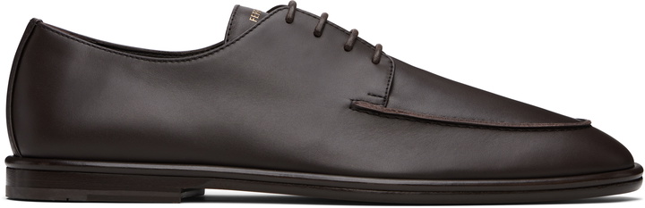 Photo: Ferragamo Brown Lace Up Derbys