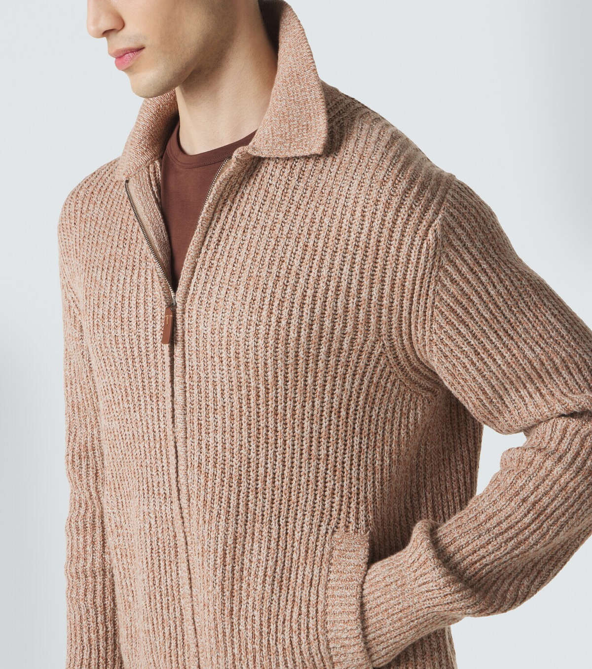 Tod's Cotton mouliné zip-up cardigan