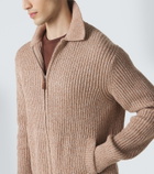 Tod's Cotton mouliné zip-up cardigan