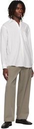 YOKE White Cotton Silk Lawn Loosed Shirt