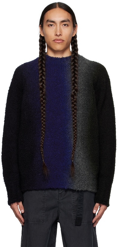 Photo: sacai Black & Khaki Tie-Dye Sweater