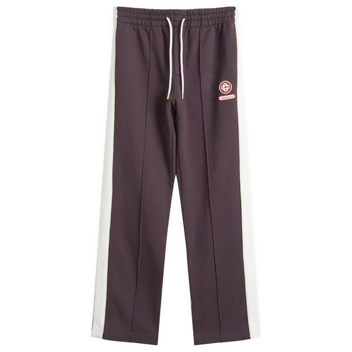 Photo: Casablanca Men's Loopback Laurel Tape Pintuck Jogger in Aubergine
