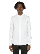 Zip Detail Long Sleeved Shirt in White