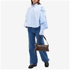 AMI Paris Women's Tonal ADC Cropped Oversized Shirt in Cashmere Blue