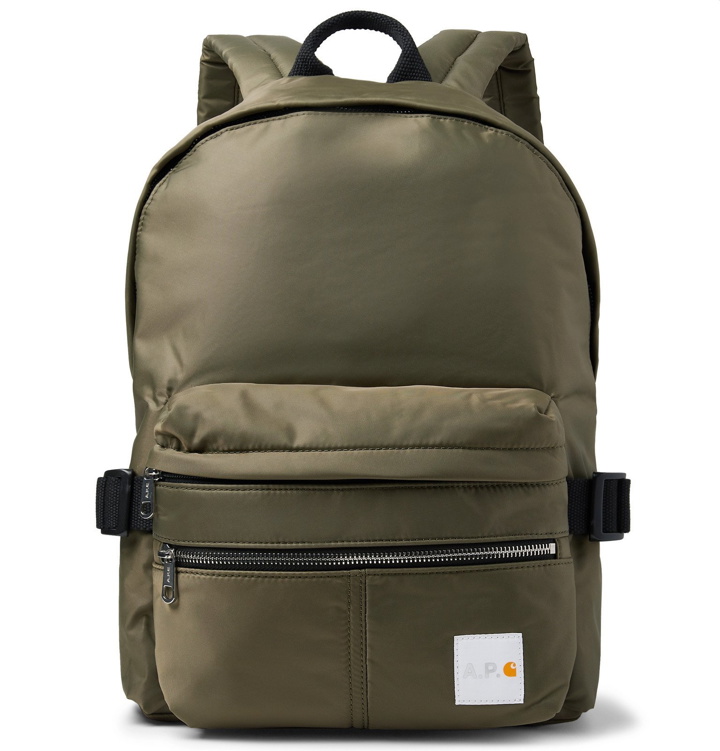 Photo: A.P.C. - Carhartt WIP Logo-Appliquéd Shell Backpack - Green
