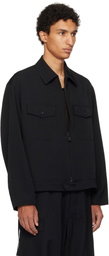 Y's For Men Black Wool Gabardine Jacket