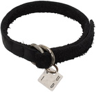 Guidi Black Bison Leather Bracelet