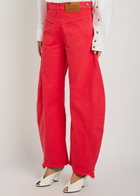 A.W.A.K.E Mode Mirrored Effect Barrel-leg Denim Jeans Red