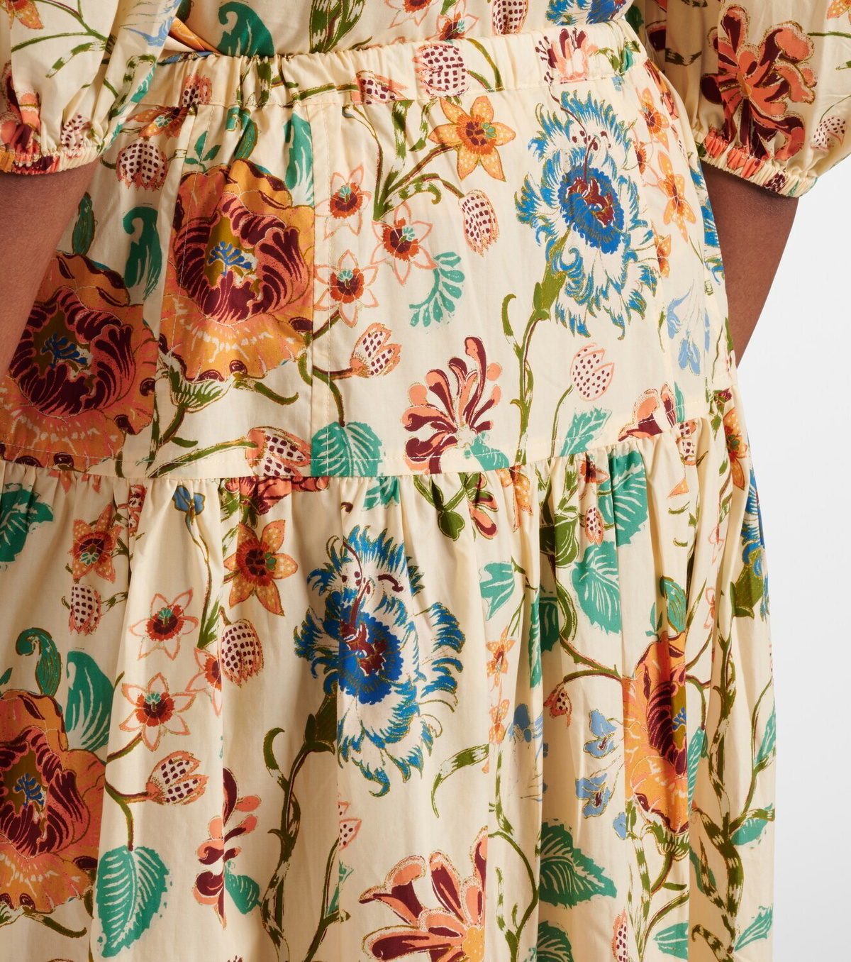 Ulla Johnson Theodora floral cotton midi skirt