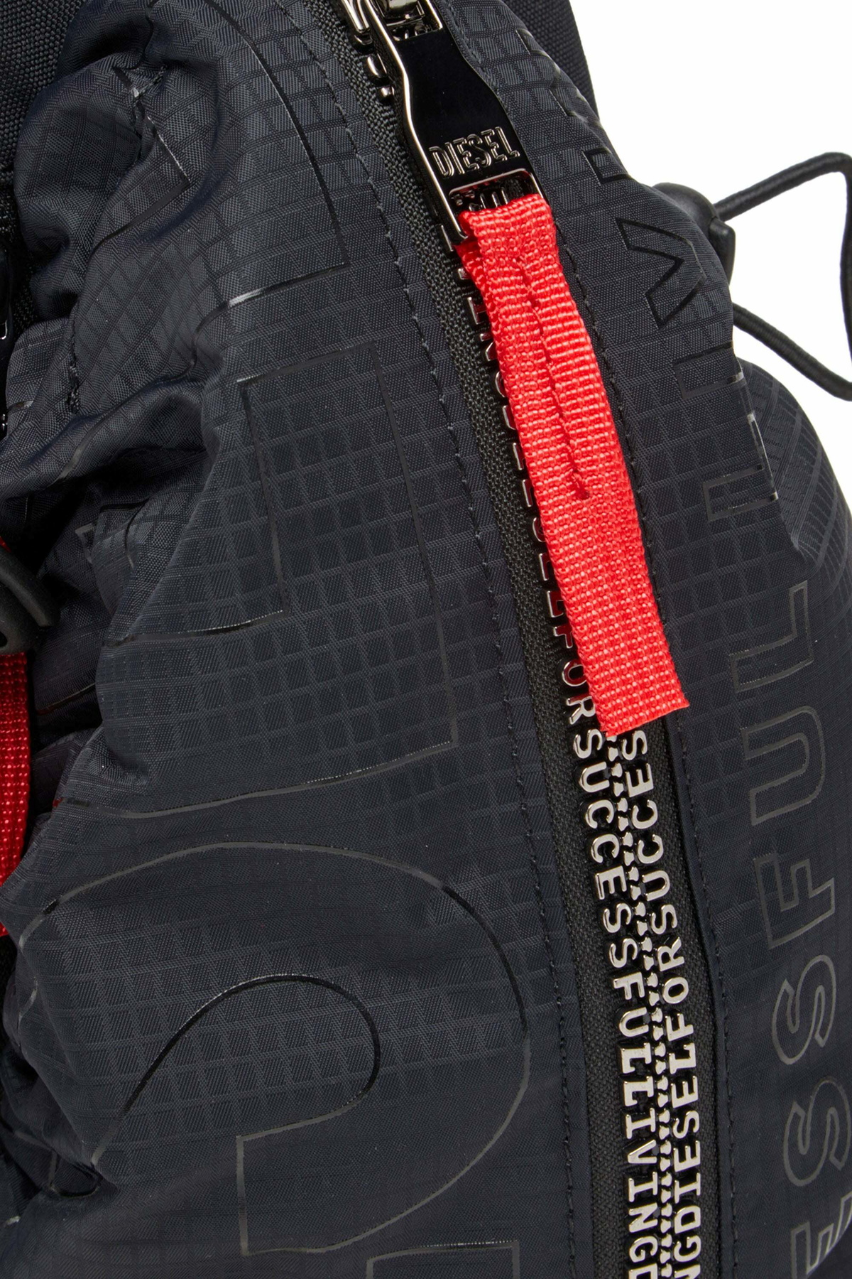 Diesel Zip-D-Sling bag in check-jacquard shell - Crossbody Bags Mens in Black