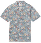 NN07 - Miyagi Camp-Collar Printed Cotton Shirt - Blue