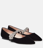 Roger Vivier Babies embellished velvet ballet flats