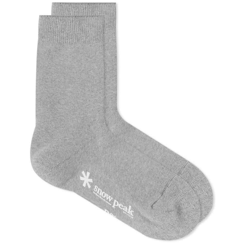 Snow Peak Men's Full Pile Long Sock in Grey Snow Peak