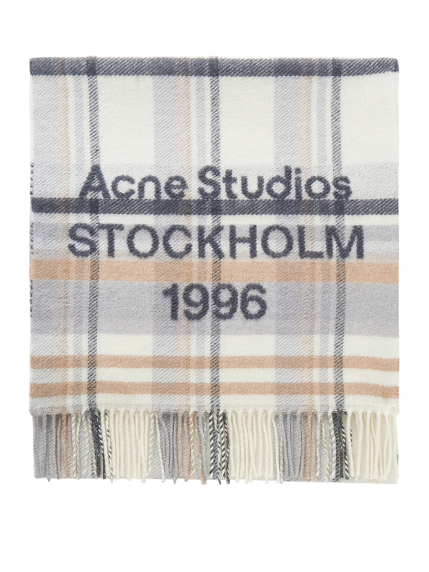 Photo: Acne Studios - 1996 Fringed Checked Wool Scarf