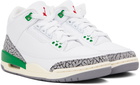 Nike Jordan White & Green Air Jordan 3 Retro Sneakers