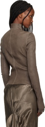 Rick Owens Brown Temple Gary Leather Jacket