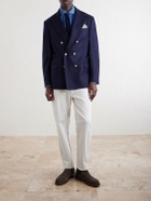 Brunello Cucinelli - Double-Breasted Wool Blazer - Blue