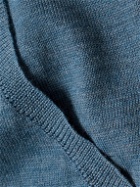 Officine Générale - Merino Wool Zip-Up Hoodie - Blue