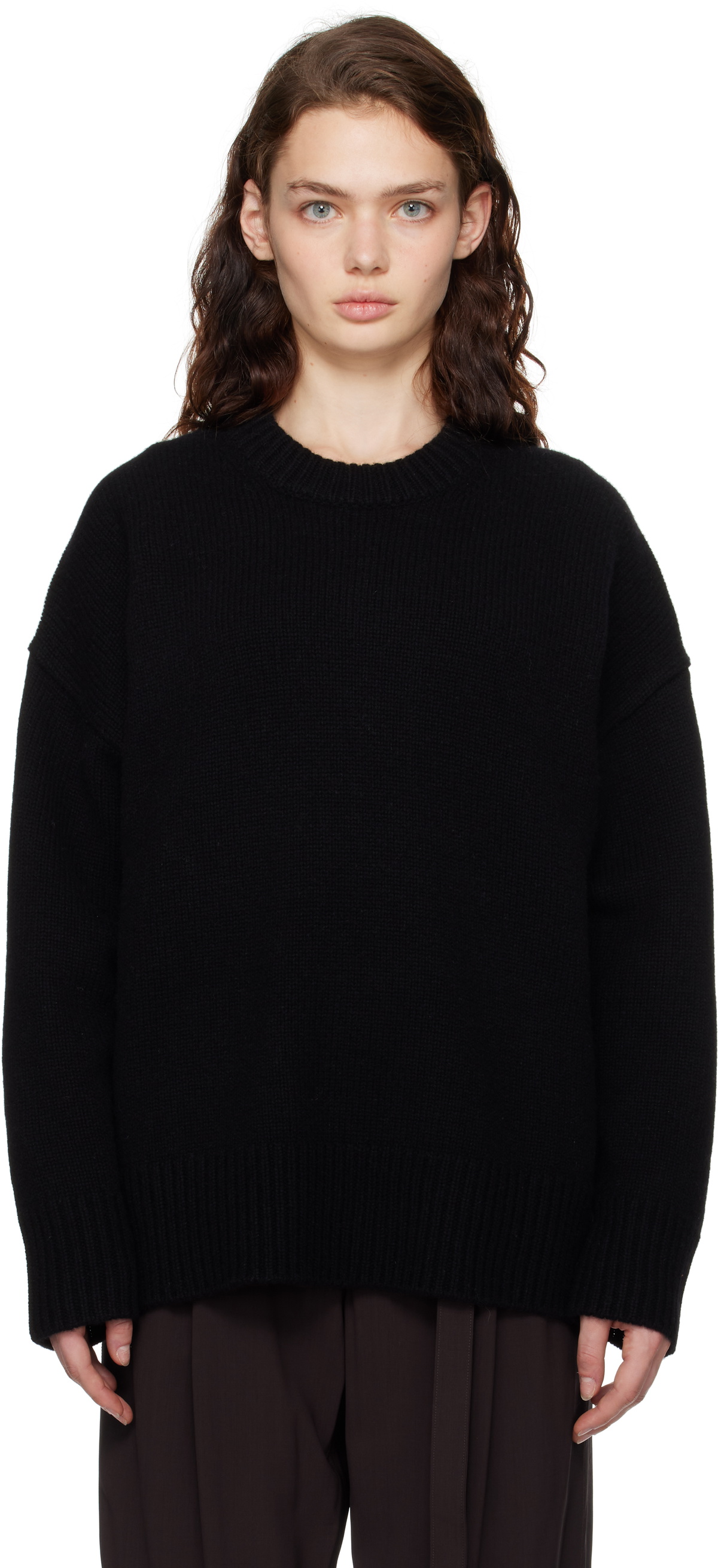 CO Black Boyfriend Crew Neck Sweater