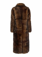 Blancha Brown Coat With Classic Lapels And Reversible Design In Fur Woman