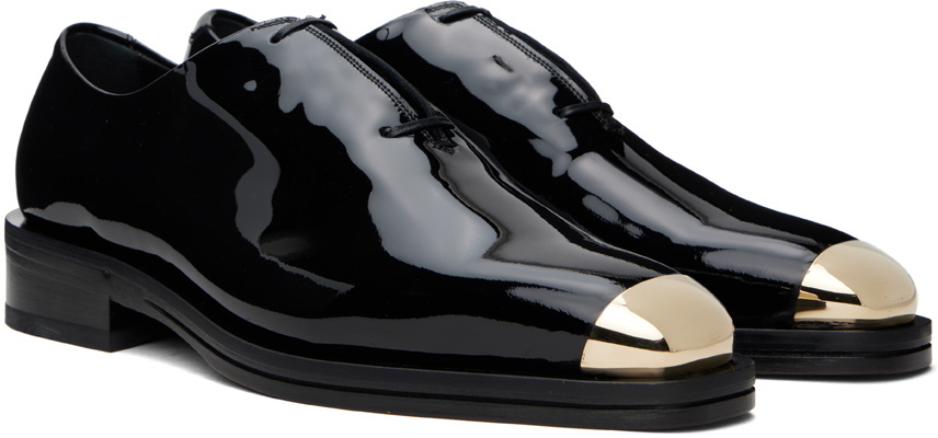 Ferragamo Black Metal Tip Oxfords Salvatore Ferragamo