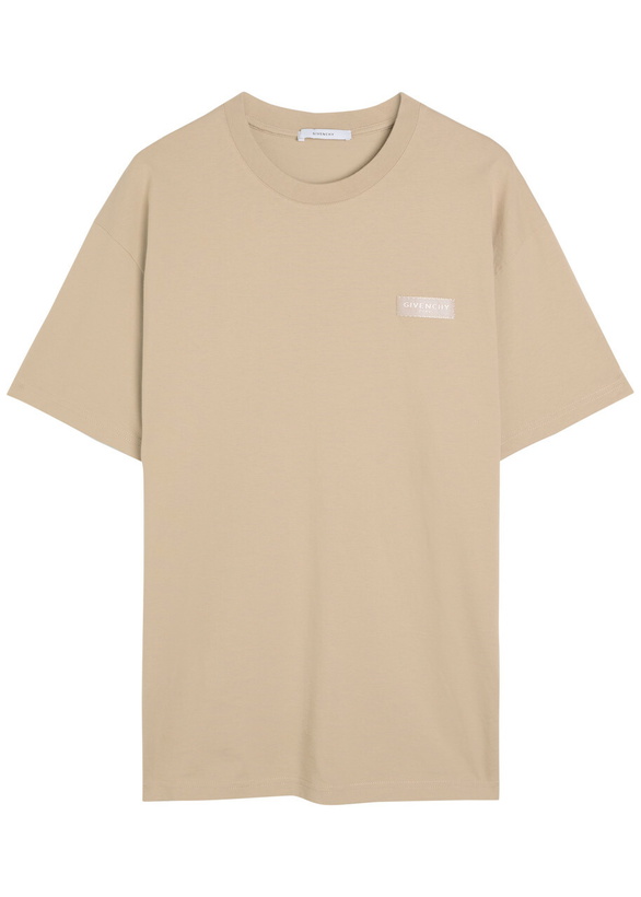 Photo: Givenchy Logo-appliquéd Cotton T-shirt Beige