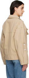 House of Dagmar Beige Aviator Denim Jacket