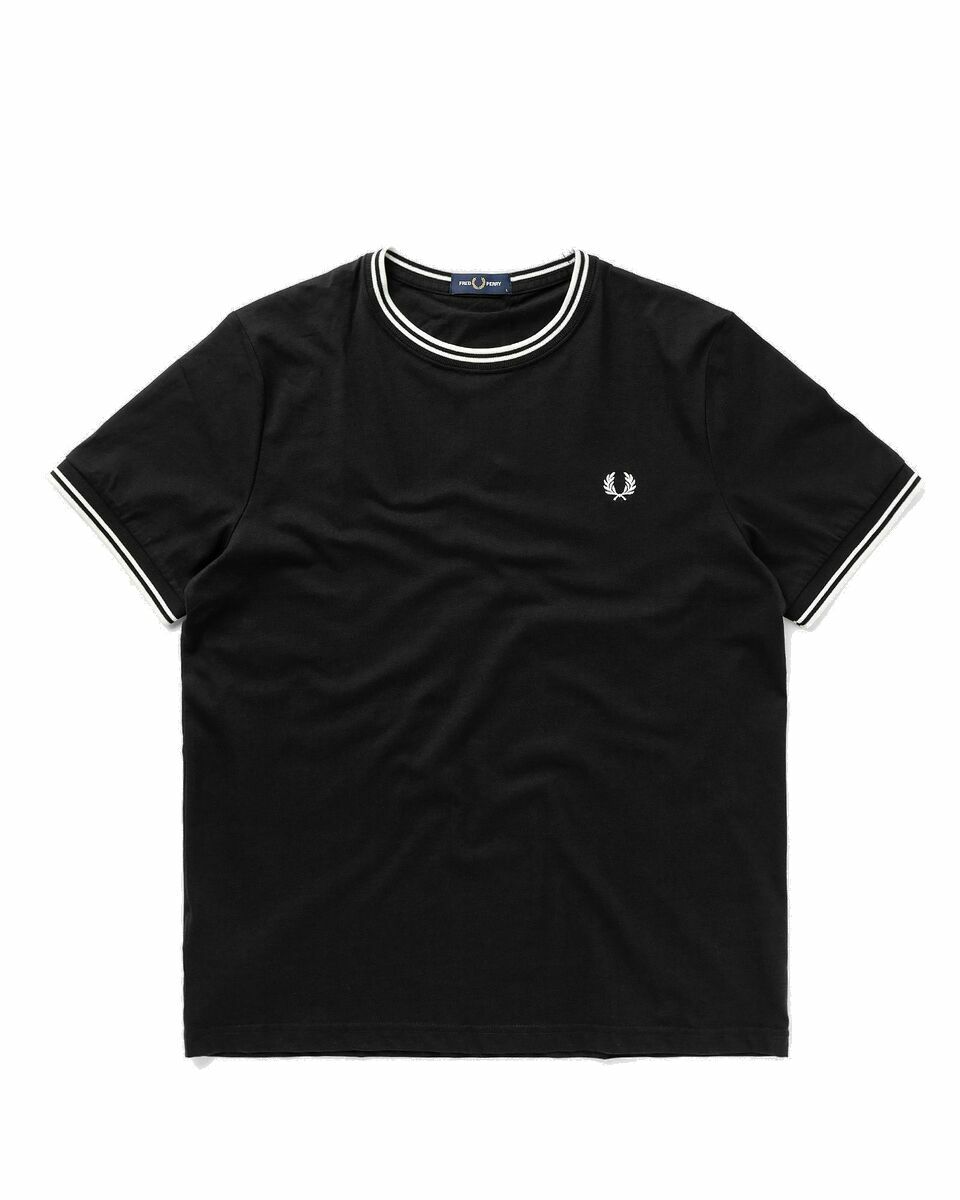 Photo: Fred Perry Twin Tipped T Shirt Black - Mens - Shortsleeves