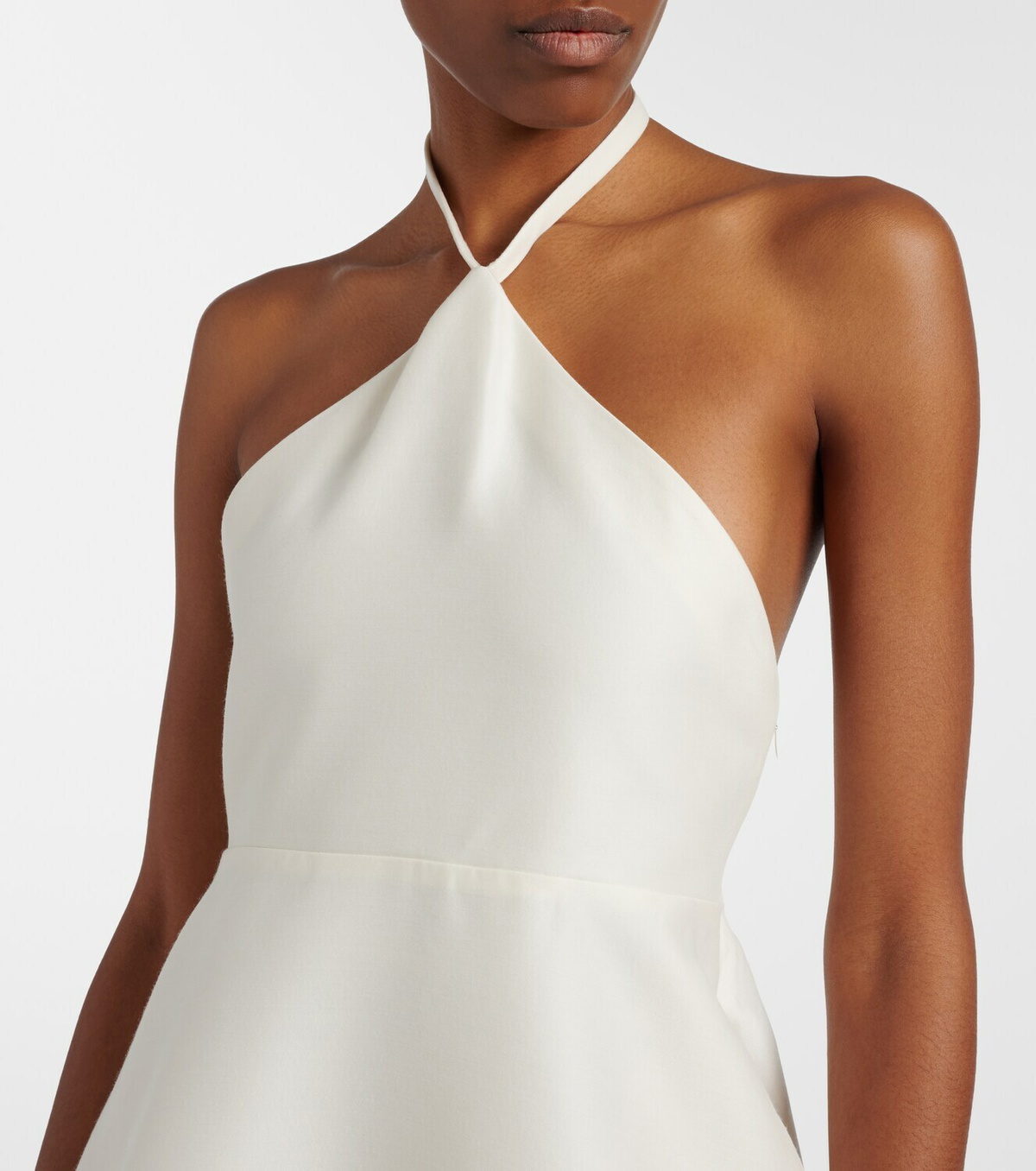 Balenciaga Halterneck peplum wool and silk minidress