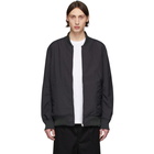 Comme des Garcons Homme Reversible Grey Wool Stripe Bomber Jacket