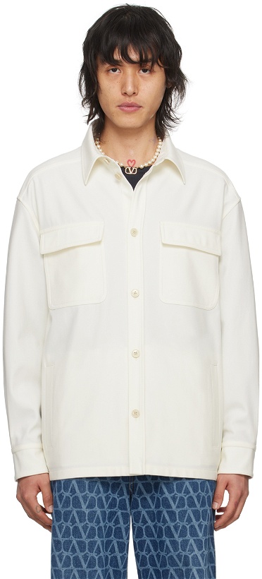 Photo: Valentino Off-White Spread Collar Shirt
