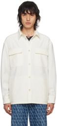 Valentino Off-White Spread Collar Shirt