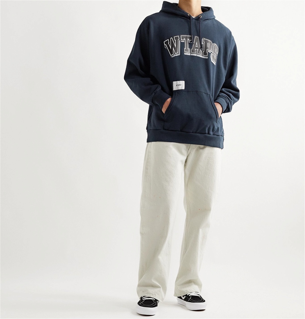 WTAPS - Dawn Appliquéd Logo-Print Fleece-Back Cotton-Blend Jersey 