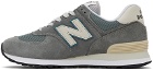 New Balance Grey & Blue 574 Sneakers