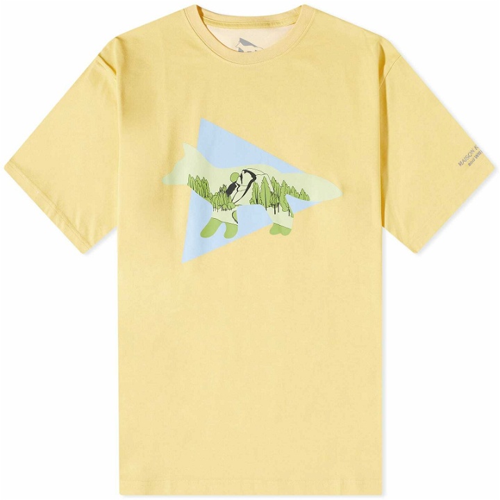 Photo: And Wander x Maison Kitsuné Triangle T-Shirt in Yellow