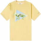And Wander x Maison Kitsuné Triangle T-Shirt in Yellow
