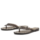 Melissa Women's x Ganni Leopard Flip Flop Slim in Black