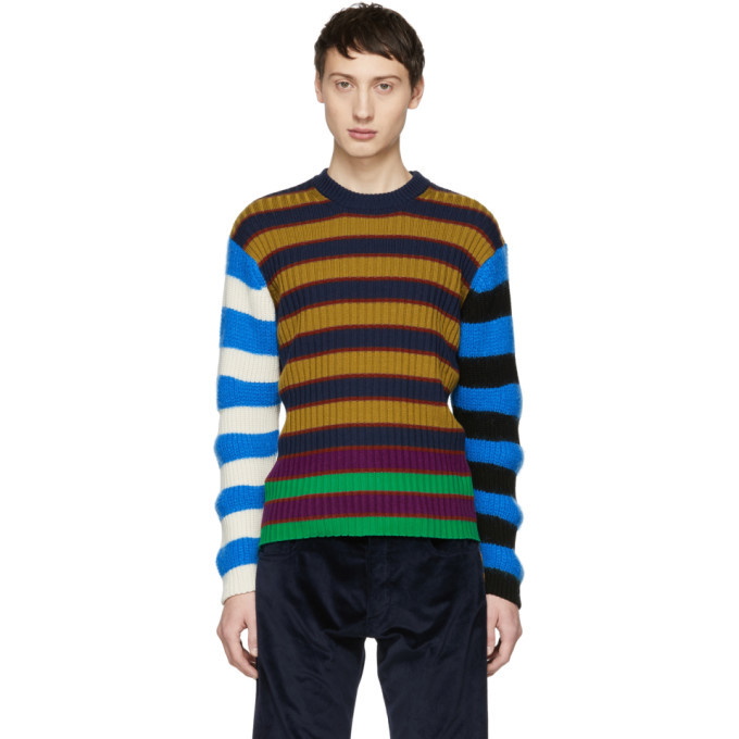 Photo: Kenzo Multicolor Colorblock Striped Memento Sweater