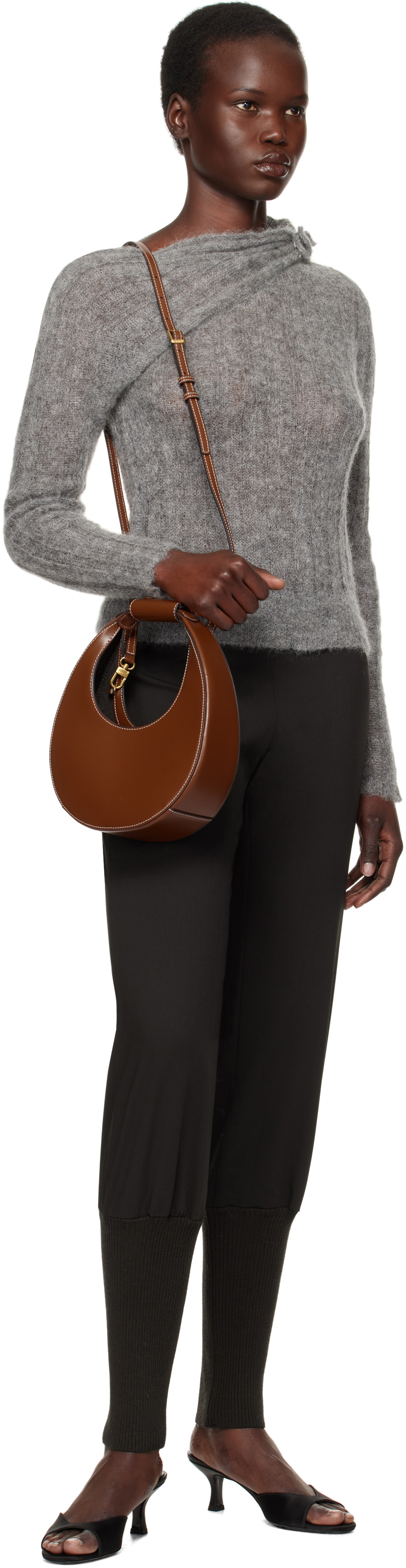 トートバッグ Staud Moon Bag - Leather - Brown MOON BAG SADDLE
