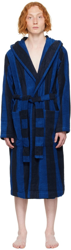 Photo: Tekla Navy Terry Hooded Bathrobe