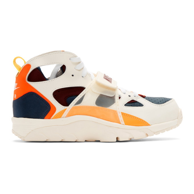 Photo: Nike White and Orange Air Trainer Huarache QS Sneakers